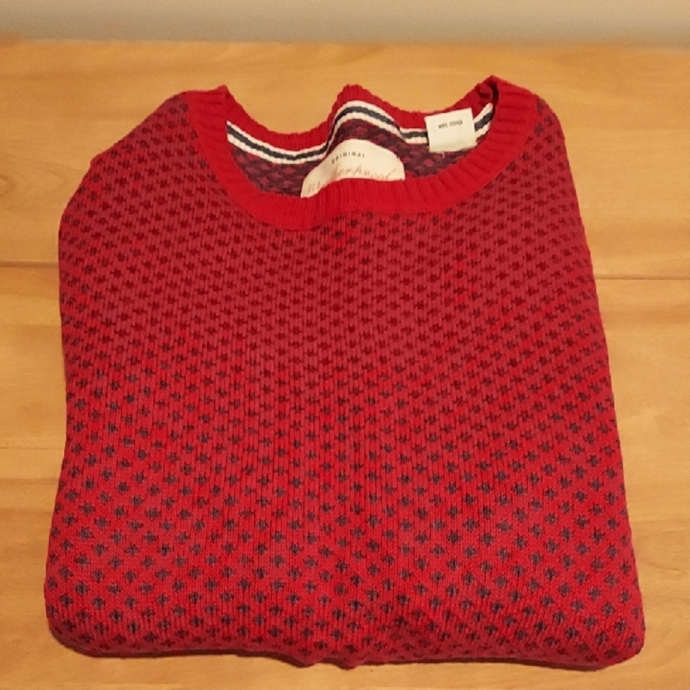 Weatherproof Red and Green Crewneck Sweater